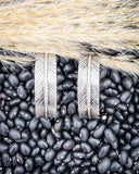 Hawk Feather Semi Hoop Fashion Earrings - Jewelry - Blue Tortoise - Bronco Western Supply Co.