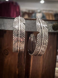 Hawk Feather Semi Hoop Fashion Earrings - Jewelry - Blue Tortoise - Bronco Western Supply Co.