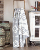 Hazy Grey Aztec Stretchy Throw - Home Decor - Carstens - Bronco Western Supply Co.