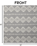 Hazy Grey Aztec Stretchy Throw - Home Decor - Carstens - Bronco Western Supply Co.