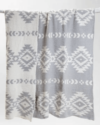 Hazy Grey Aztec Stretchy Throw – Home Decor from Bronco Western Supply Co.