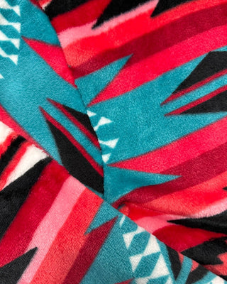 Heritage Plush Fleece Full Zip Pullover in Pink Turquoise Aztec – Apparel from Bronco Western Supply Co.