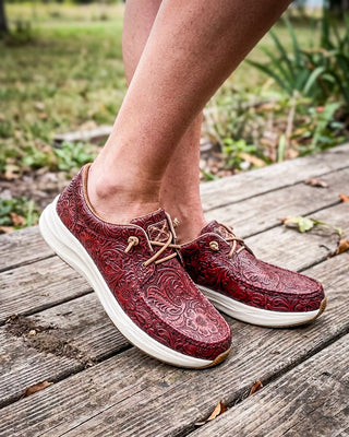 Rio Bloom Feather X Casual Shoes in Rio Red by Twisted X