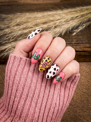 Short Almond Western Press-On Nails