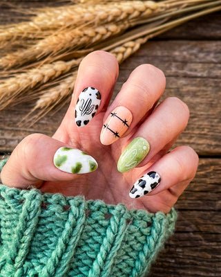 Short Almond Western Press-On Nails
