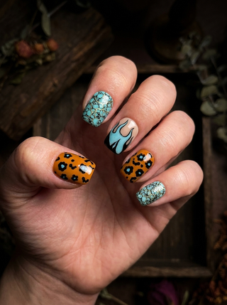 Short Square Western Press-On Nails