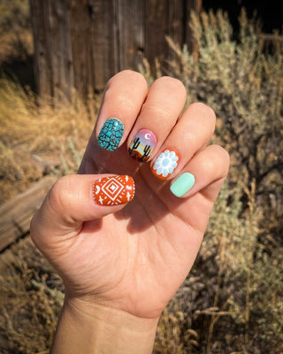Short Squoval Western Press-On Nails