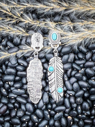 High Plains Feather Dangle Earrings – Jewelry from Bronco Western Supply Co.
