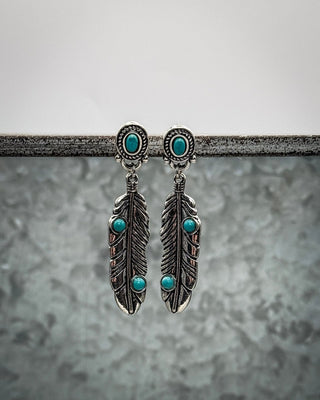High Plains Feather Dangle Earrings – Jewelry from Bronco Western Supply Co.
