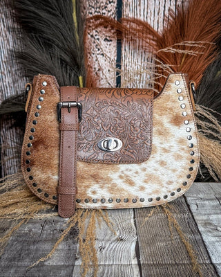 Highland Ridge Leather Bag in Rustic Oak and Winter Mist by Myra Bag – Purses & Wallets from Bronco Western Supply Co.