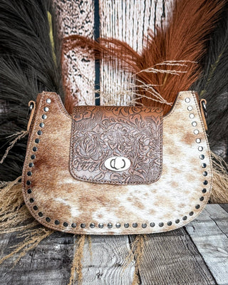 Highland Ridge Leather Bag in Rustic Oak and Winter Mist by Myra Bag – Purses & Wallets from Bronco Western Supply Co.