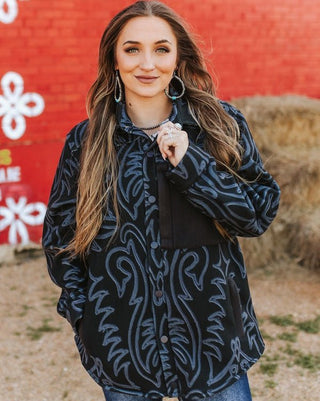 Hollis Boot Stitch Fleece Shacket by Lucky & Blessed – Apparel from Bronco Western Supply Co.