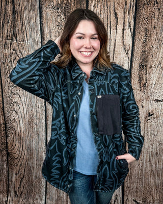 Hollis Boot Stitch Fleece Shacket by Lucky & Blessed – Apparel from Bronco Western Supply Co.