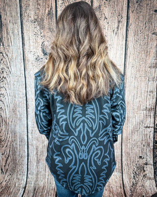 Hollis Boot Stitch Fleece Shacket by Lucky & Blessed – Apparel from Bronco Western Supply Co.