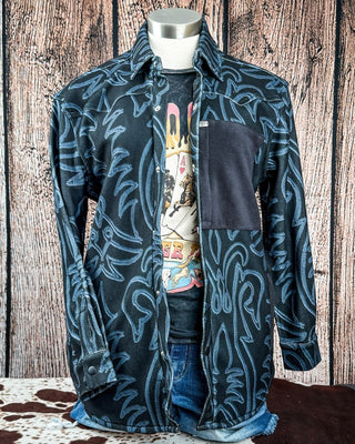 Hollis Boot Stitch Fleece Shacket by Lucky & Blessed – Apparel from Bronco Western Supply Co.