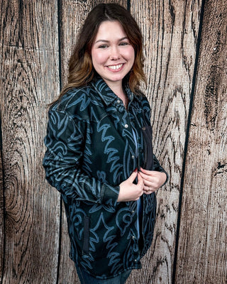 Hollis Boot Stitch Fleece Shacket by Lucky & Blessed – Apparel from Bronco Western Supply Co.