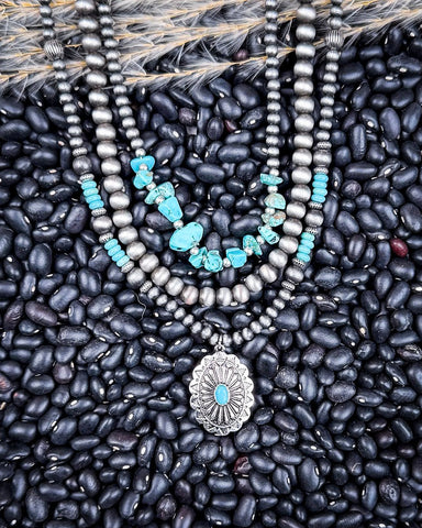 Hollis Layered Fashion Necklace - Jewelry - Blue Tortoise - Bronco Western Supply Co.