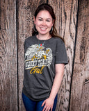 Honky Tonk Eagle Distressed Graphic Tee - Faded Black - Apparel - Country Deep Apparel - Bronco Western Supply Co.