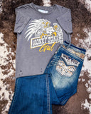 Honky Tonk Eagle Distressed Graphic Tee - Faded Black - Apparel - Country Deep Apparel - Bronco Western Supply Co.