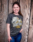 Honky Tonk Eagle Distressed Graphic Tee - Faded Black - Apparel - Country Deep Apparel - Bronco Western Supply Co.