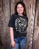 Honky Tonk Gal Vintage Graphic Tee - Black Acid Wash - Apparel - Country Deep Apparel - Bronco Western Supply Co.