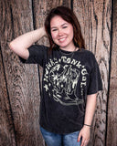 Honky Tonk Gal Vintage Graphic Tee - Black Acid Wash - Apparel - Country Deep Apparel - Bronco Western Supply Co.