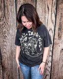 Honky Tonk Gal Vintage Graphic Tee - Black Acid Wash - Apparel - Country Deep Apparel - Bronco Western Supply Co.