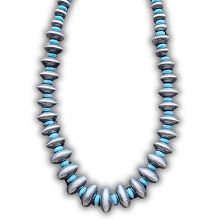Hot Shot Navajo Style Pearl Fashion Necklace - Silver – Jewelry from Bronco Western Supply Co.