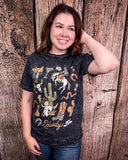 Howdy Hoedown Graphic Tee - Black - Apparel - Lotus Fashion - Bronco Western Supply Co.