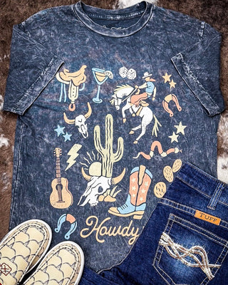 Howdy Hoedown Graphic Tee - Black – Apparel from Bronco Western Supply Co.