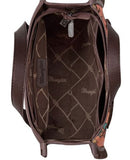 Wrangler Vintage Retro Cowboy Cool Print Satchel/Crossbody - Brown
