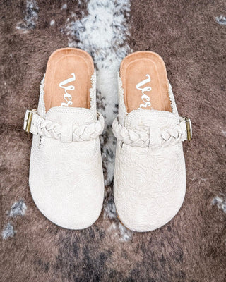 Iris Tooled Slip on Mule in Cream by Very G – Women's Shoes from Bronco Western Supply Co.