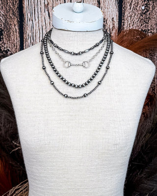 Iron Hollow Layered Beaded Necklace with Snaffle Bit Charm – Jewelry from Bronco Western Supply Co.
