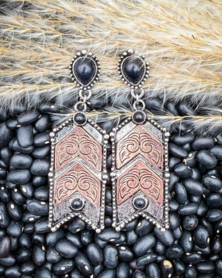 Ironwood Chevron Dangle Earrings in Black Onyx – Jewelry from Bronco Western Supply Co.