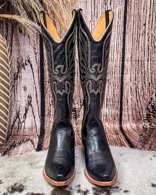 Isabel Black Star Leather Boots - Midnight and Copper – Women's Shoes from Bronco Western Supply Co.