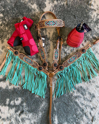 Isabella Brow Headstall and Breastcollar Set – Headstalls & Accessories from Bronco Western Supply Co.