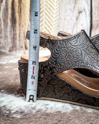 Isabella Tooled Wedge in Chocolate by Very G – Women's Shoes from Bronco Western Supply Co.