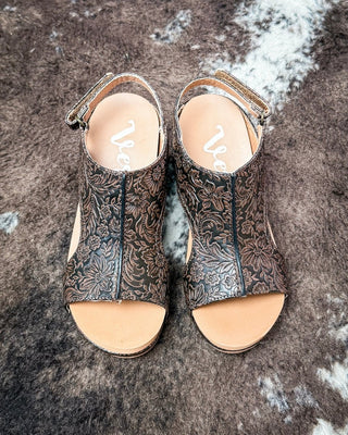 Isabella Tooled Wedge in Chocolate by Very G – Women's Shoes from Bronco Western Supply Co.