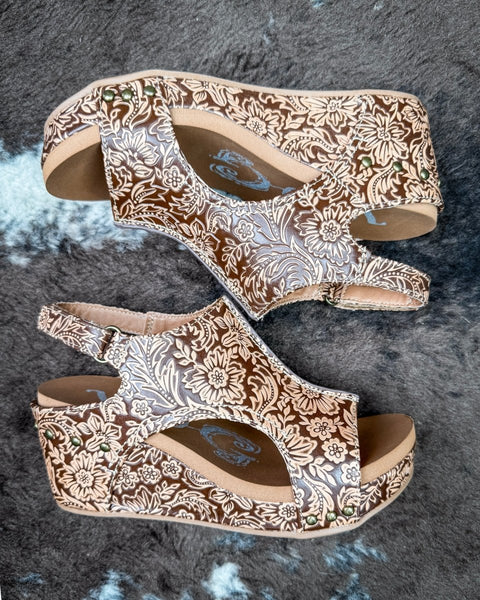 Isabella Tooled Wedge in Tan by Very G | Bronco Western Supply Co.