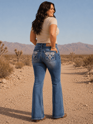 Ivory Rose Easy Boot Jeans in Dark Wash by Grace in LA – Apparel from Bronco Western Supply Co.