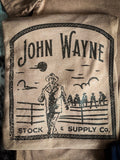 John Wayne Stock & Supply Co. Hooey T-Shirt - Light Brown - Apparel - Bronco Western Supply Co.