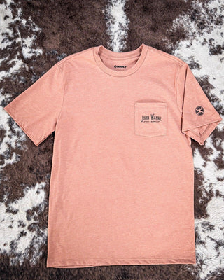 John Wayne Stock & Supply Co. Hooey T-Shirt - Light Brown – Apparel from Bronco Western Supply Co.