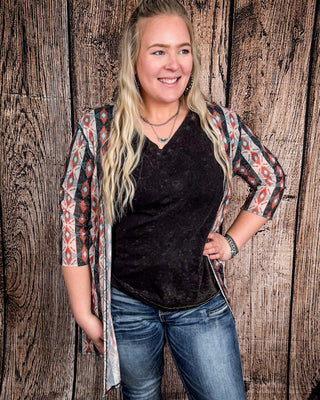 Jonelle Vintage Coral Aztec Mesh Duster – Apparel from Bronco Western Supply Co.