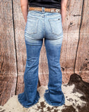 Jordan High Rise Medium Wash Distressed Flare Jeans - Apparel - Lucky & Blessed - Bronco Western Supply Co.