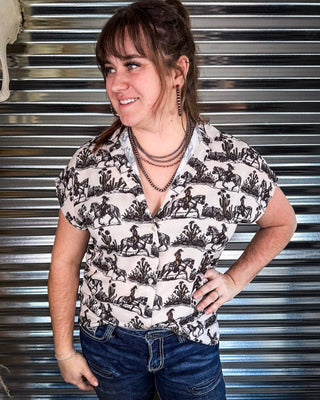 Jude Western Dolman Short Sleeve Button Down Top – Apparel from Bronco Western Supply Co.