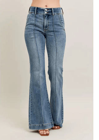 Judy Blue - Steph High Waisted Trouser Flares – Apparel from Bronco Western Supply Co.
