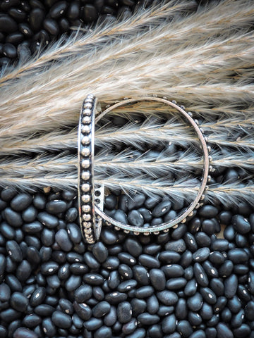 June Stud Bubble Hoop Fashion Earring - Silver - Jewelry - Blue Tortoise - Bronco Western Supply Co.