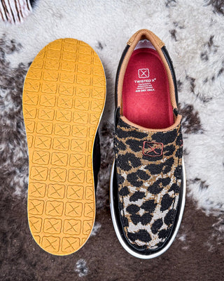 Kaia Twisted X Slip - On Kicks - Black and Cheetah – Women's Shoes from Bronco Western Supply Co.