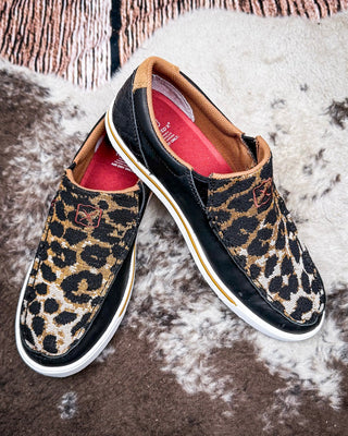 Kaia Twisted X Slip - On Kicks - Black and Cheetah – Women's Shoes from Bronco Western Supply Co.