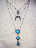 Kaylee Layered Fashion Necklace - Silver - Jewelry - Blue Tortoise - Bronco Western Supply Co.